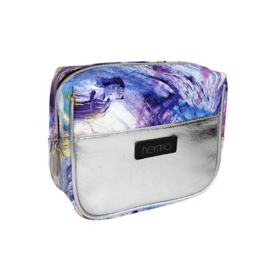 China Fashion Cosmetic Bag Women Travel Universal PU Leather Makeup Organizer Filter Frame With Latch for sale