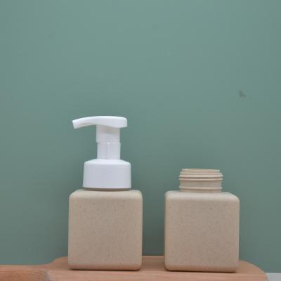 China Soap Dispenser Foam Pump Bottle Square Wheat Straw Bottle Eco - Friendly Production for sale