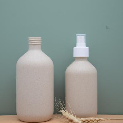 China Newest Eco-friendly Factory Wholesale Customized Eco-friendly Recyclable Plastic Bioplastic Spray Cosmetics Wheat Straw Pump Shampoo Bottle for sale