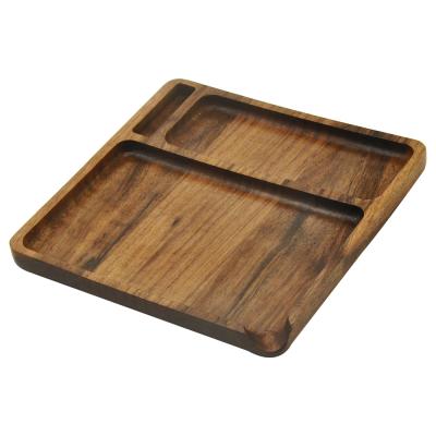 China For Smoking Pipe Plate Grinder Paper Square With Groove Hand Roller Rolling Handmade Wood Tobacco Roll Shape Wooden Roll Tray Cigarette Tool for sale