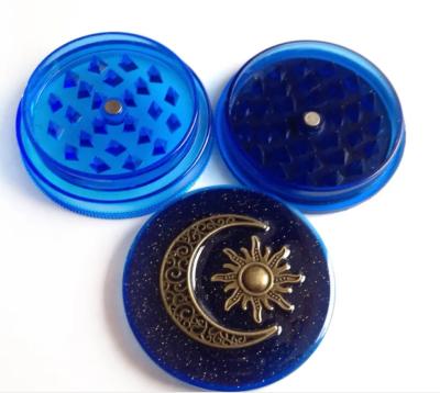 China Spices Grinding Acrylic Plastic Sun And Moon Grinder 3 Parts Magnetic Herb Tobacco Grinder For Smoking Accessories for sale