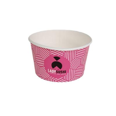 China Recyclable Disposable 12oz Ice Cream Cups Yogurt Cups With Clear Flat Lids Wholesale Ice Cream Bowls With Clear Dome Lids for sale