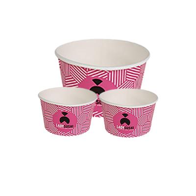 China Source 12oz Recyclable Supply Yogurt Cup Disposable Paper Bowl With Lid Custom Biodegradable Ice Cream Paper Bowl Ice Cream Cup for sale