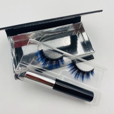 China 25mm 3D False Eyelashes Colorful Magnetic Mink Eyelashes Magnetic Eyelash Liquid Eyeliner for sale