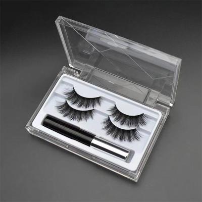 China Natural Thick Magnetic Eyelashes 5 Magnets or No Magnets 3d Mink Magnetic Eyelashes With Eyeliner Kit Custom Private Label Packaging for sale