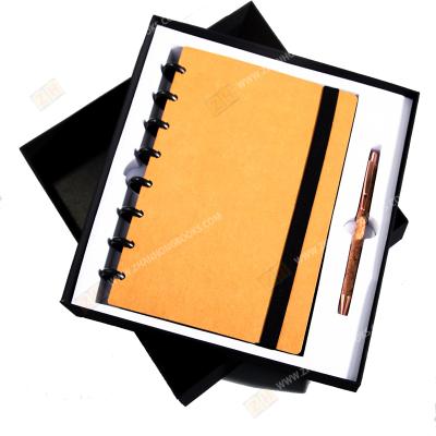 China Customized Discbound Spiral Leather Reusable Disc PU Planner Tied Tied Dotted Notebook for sale