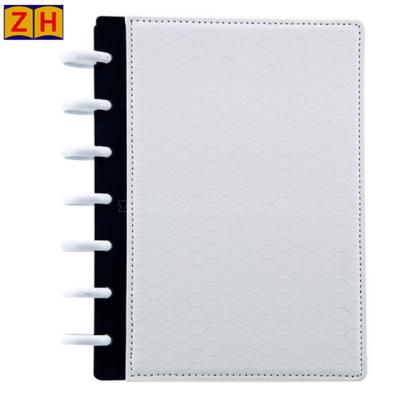 China Customized Leather Logo Fashionable Binding Disc Bound Notebook For Business for sale