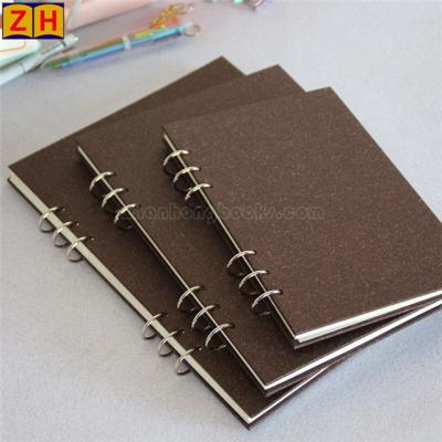 China Customized Custom Logo Supplies Office Loose Leaf Notebook 6 Holes Ring Binder Notebook for sale