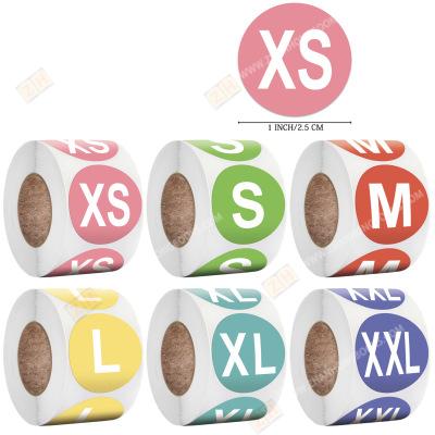 China Scratch-off Sticker Round XS S M L XL XXL Sizes For Shoes Clothes Cloth Shoe Clothing Size Label Sticker For Garment And Pants for sale