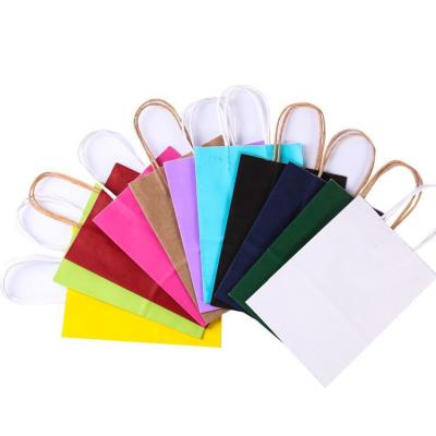 China Recyclable Custom Paper Restaurant Kraft Paper Bags With Handle for sale