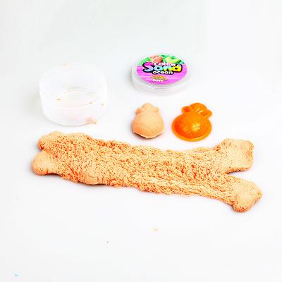 China Kids Puzzle Kit Diy Educational Toy Magic Cotton Sand Stretchy Sand Sticky Sand Factory Supply for sale