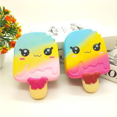 China New slow rebound simulation ice cream decompression toy PU colorful ice cream toy for children for sale