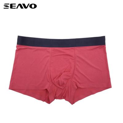 China SEAVO Anti-Static Mens Ice Silk Underwear Mens Solid Color Boxer for sale