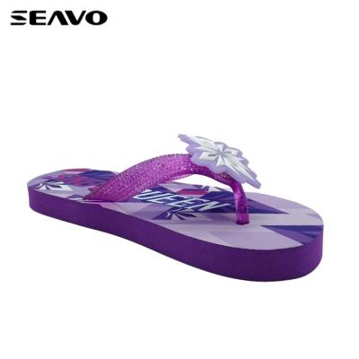 China Wholesale SEAVO Custom Printing Flat Manufacture Cheap Light Up Flip Flops For Kids for sale