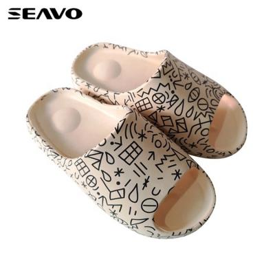 China Fashion Trend SEAVO Women Eva Slipper Indoor Home Soft Slippers for sale