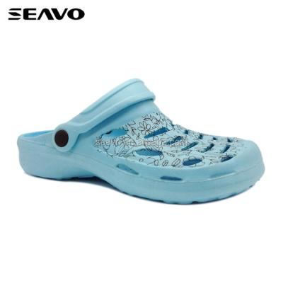 China SEAVO Anti-slippery Ladies Eva Blue Garden Clogs Shoes for sale