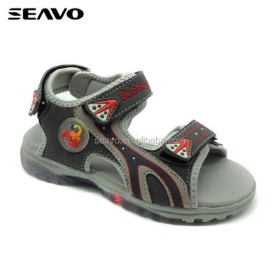 China Decoration Rubber Artificial Light EVA SEAVO Boy's Cartoon Scorpion Gray Patch Sandal for sale