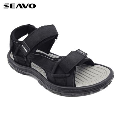 China Fashion Trend SEAVO High Quality Black Beach Outdoor Sandals For Men for sale