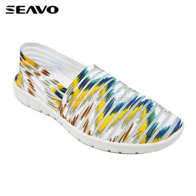 China New SEAVO Cotton Fabric Fashion Design Slip On Sneaker Breathable White Casual Shoes For Women for sale