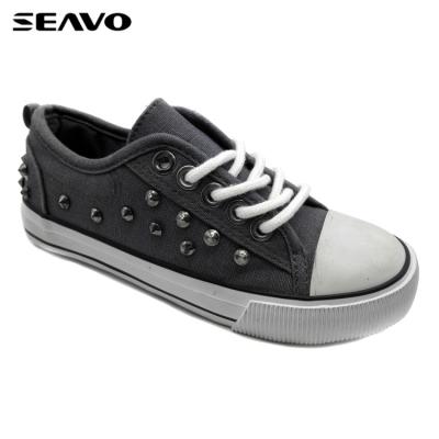 China SEAVO Style Durable Cool Canvas Shoes for Kids Vulcanize Shoes Fashionable Canvas Shoes for sale