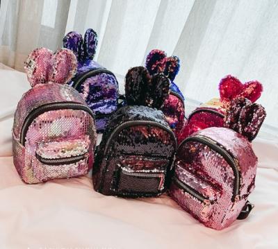 China Magic Sequin Sparkle PU Magic Backpack for Girls Shape Bling Sequin Backpack for sale