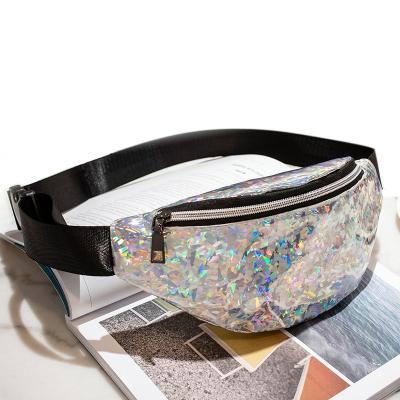 China Water Proof Ladies Fashion Hologram Glitter Laser Fanny Pack Holographic Waist Bag for sale