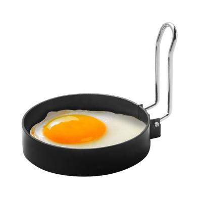 China Sustainable Wholesale Round Cooking Tools Handle Stainless Steel Round Non-Stick Fried Egg Circle Pancake Rings Mold for sale