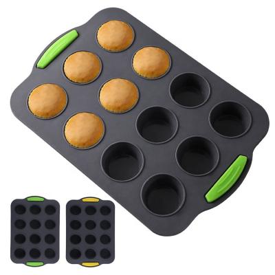 China New Products 12-Cup Cavity Cookie Mold Cupcake Mold Viable Bakeware Pan Baking Mold Personalized Silicone for sale