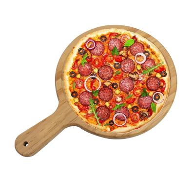 China Sustainable Amazon FBA Cheese Board Paddle Homemade Bread Baking Pizza Skin Cutting Board Wooden Pizza Board With Handle for sale