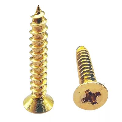 China Yellow Galvanized Pan China Wholesale Brass Self Gray Cardboard Screw C1022 Chipboard Tapping Screw for sale