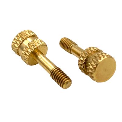 China Pan Custom Precision Brass Flat Head Shoulder Screw m2 M3 M4 M5 8-32 Slotted Knurled Thumb Screw for sale