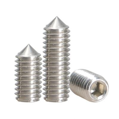 China Wholesale Stainless Steel Metric DIN 914 Pan Hex Socket Set Screws With Cone Point Hexagon Socket Set Screws for sale