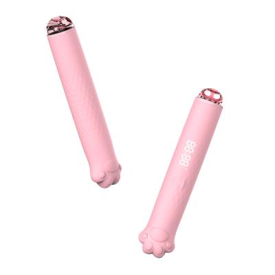 China Everlest Pretty Customizable Pink Fitness Equipment Factory Good Quality Factory Sillicon Sports Handel Jump Rope With Fingertips for sale