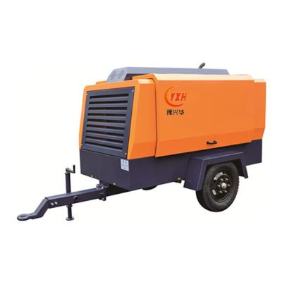 China HONGWUHUAN HG425M-10 screw air compressor 10bar 110KW oil lubricated diesel engine portable air compressor for sale