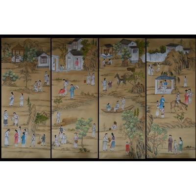 China beauty chinese hand painted wallpapers for sale