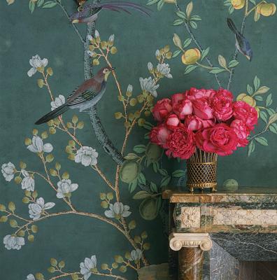 China Beauty Chinese Traditional Hand Painted Silk Wallcovering for sale