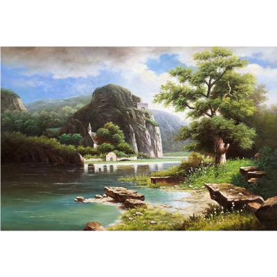 China Hand Painted Beauty Landscape Wallpapers On Real Canvas for sale