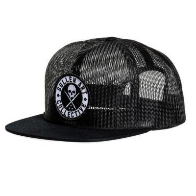 China Sale 100 Polyester COMMON Top Flat Brim Full Mesh Snapback Trucker Hat Cap Custom for sale