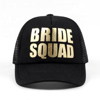 China New 2021 COMMON Custom New Sparkle Gold Sparkle Bride Squad Wedding Baseball Cap Party Shower Hats Bridal Hats Favor Gifts for sale