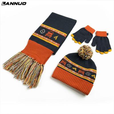 China JOINT JOINT Cozy Kids OEM Cute Winter Knitted Hat Scarf Gloves Set for sale