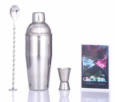 China NEW Wine Mixer Set Snow Kettles 304 Stainless Steel Cocktail Shaker Bar 750ml 3PC Set Cocktail Mixer Wholesale Customization for sale