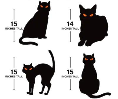 China Homeuse Cutting Halloween Black Cat Silhouette Backyard Sign Stack Lawn Party Outdoor Horror Garden Decoration for sale