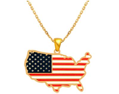 China No Erase Popular America Map Necklace / Waterproof Jewelry Customize Country World Map Pendant Necklace for sale