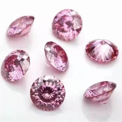 China DIY Jewelry Set Round Cut Pink Moissanite Stone Loose Synthetic Diamond With Certificate Gemstone Christmas Gifts for sale