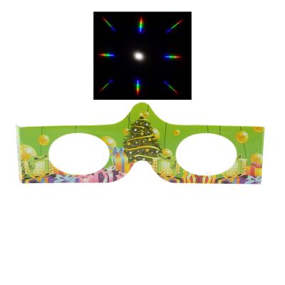 China Custom Folding Dffraction Christmas Festival Light Diffraction Glass Light Paper Glass Foldable for sale