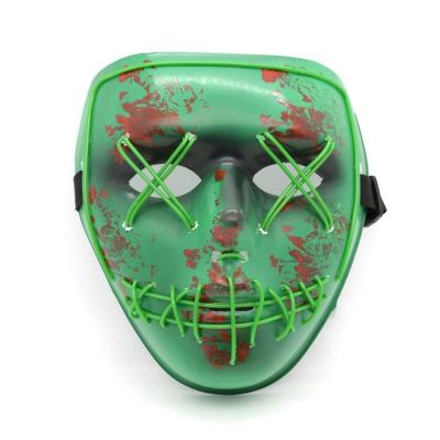 China PVC Halloween Decoration Party Neon Glowing Led Face Mask Jason Costume Cosplay Masks for sale