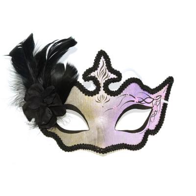 China Venetian Party Mask Halloween Cosplay Mask Hand Painted Paper Half Face Mask for sale