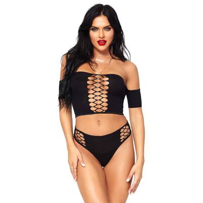 China High quality ultra thin fine quality passionate open file high sexy lingerie for women crop top set OEM/ODM for sale