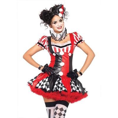 China Female Costume Clown Circus Harlequin Costume OEM/ODM Women's Fancy Halloween High Quality New for sale