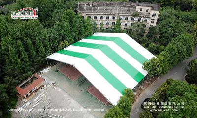 China 40m WIdth Tent With greem and white color Roof cover for temporary event party for sale